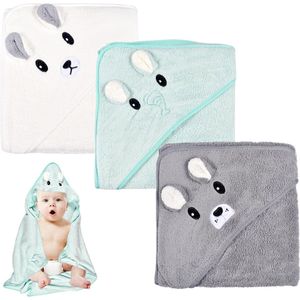 3 stuks badcape baby, 80 x 80 cm badcape baby gepersonaliseerd, handdoeken, schattige baby badcape met patroon, unisex 0-5 jaar