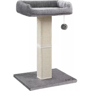 In And OutdoorMatch Krabpaal Eudora - 71cm - Voor Katten - Grijs - Zachte Kattenmand Hangmat - Post - Kattenspeelgoed - Ook geschikt voor kleine kittens