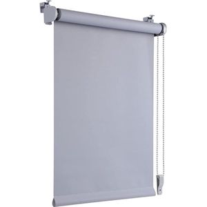Verduisterend rolgordijn, thermorolgordijn, 55 x 160 cm, lichtgrijs, zonder boren, met gelijkkleurige coating, Oeko-Tex-standaard 100, inkijkbescherming, zonwering, klembevestiging, voor ramen