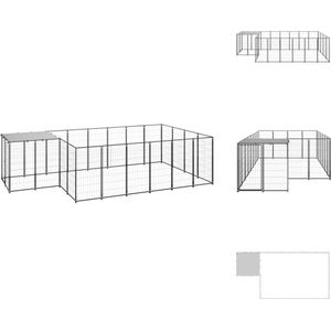 vidaXL Hondenkennel - veelzijdig - grote kooi - Afmeting- 440x220x110cm - Ken- waterbestendig dak - Kennel