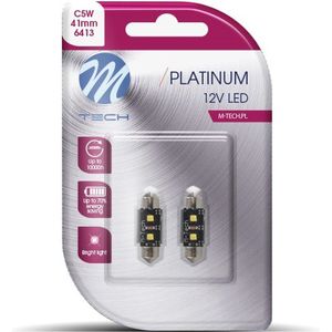 M-Tech Platinum LED C5W 12V 41mm - Platinum 2x Osram Led diode - Canbus - Wit - Set