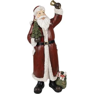 Beeld Kerstman 22x15x51 cm Rood Polyresin Kerstdecoratie