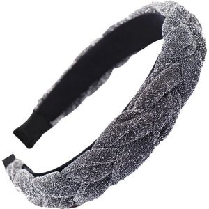 Velvet Glitter Diadeem / Haarband | Metallic Zilver | Polyester