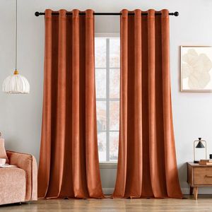JGS ® Luxueuze Dieprode Fluwelen Gordijnen met Ringen voor Slaapkamer en Woonkamer Decoratie, Set van 2