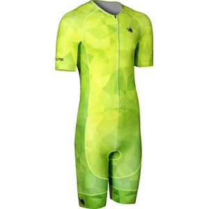 BTTLNS trisuit - triathlon pak - trisuit korte mouw heren - Typhon 2.0 NEON - geel-groen - 2XL