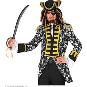 Widmann - Piraat & Viking Kostuum - Ben De Boneless Piraat Man - Zwart / Wit - Medium - Carnavalskleding - Verkleedkleding