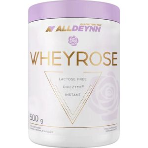 Alldeynn | WheyRose | Chocolate 500gr 16 doseringen | Lactose vrij | Instant | Digezyme | Spijsvertering Enzymen | Eiwitten | Whey Proteïne | Whey Protein | Nutriworld