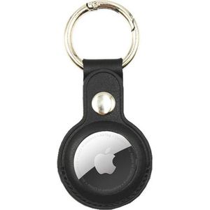 Premium Leren Hanger - Apple Airtag - Zwart - Sleutelhanger - Cover - Airtag Beschermhoesje