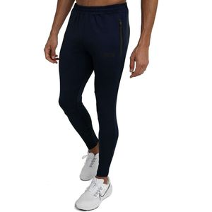 TCA Mannen Rapid Sneldrogende Tapered Tech Trainingsbroek met Ritszakken voor op de Baan - Blauw, S