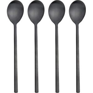 Elegant Set van Vier Ronde Soeplepels met Lange Handgreep voor Thuis en Restaurantgebruik