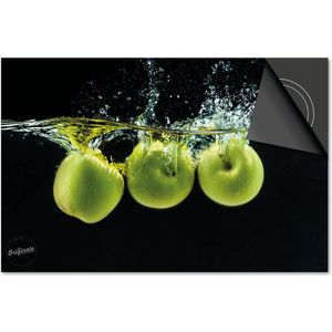 Inductie beschermer 81x52 - afdekplaat inductie mat - Dietrix Kookplaat beschermer - DELUXE - Splash - Groene appels