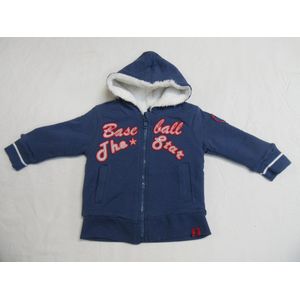 Dirkje - Jongens - Gilet - Sweater stof met kap - Gevoerd - blauw - 98 - 3 jaar