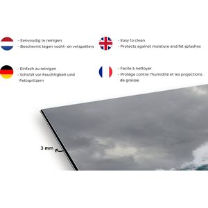 Spatscherm keuken 120x80 cm - Kookplaat achterwand Zee - Storm - Golf - Muurbeschermer - Spatwand fornuis - Hoogwaardig aluminium