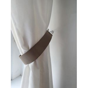 Gordijn Embrasse van leer Taupe 50 x 3 cm