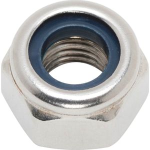 Wurth - ISO 7040 blank A2 roestvast staal 70 - Zeskantmoer met klemdeel (niet-metalen inzetstuk) ISO 7040, RVS A2-70, blank - x 50 st