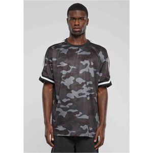 Urban Classics - Oversized Mesh All Over Print Sport T-shirt - XXL - Groen