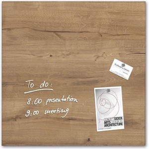 Sigel glasmagneetbord - Artverum - 48x48cm - Natural Wood - SI-GL254