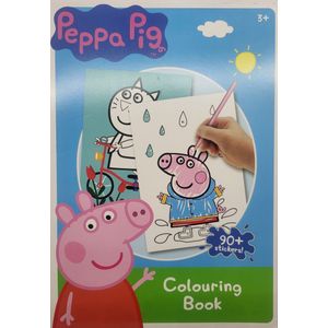 Peppa pig kleurboek met 90 stickers - Vakantie doeboek