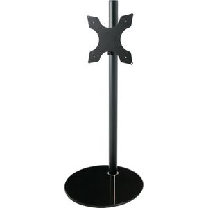 Cavus Sphere L 100 cm Design Tv Vloerstandaard - Hoogglans Zwart Glas & Trendy zwart staal - Tv meubel geschikt voor 32-65 inch tot 30 kg - VESA 300x300 200x200