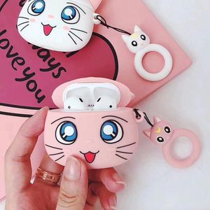 Cartoon Silicone Case voor Apple Airpods Pro - Pink luna cat