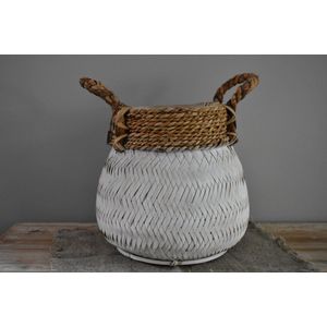 Basket Bamboo Wit - diameter 36x32 cmVan der Leeden - Boho