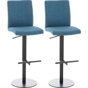 CLP Cadiz Set van 2 barkrukken - Stof zwart blauw