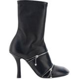 Burberry Peep Heeled Ankle Boots Met Stiletto Hak