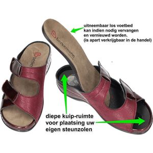 Berkemann -Dames - bordeaux - slippers & muiltjes - maat 37