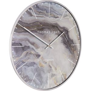 Thomas Kent - Wandklok Rond Oyster - Aubergine Paars - 40cm - Zilver