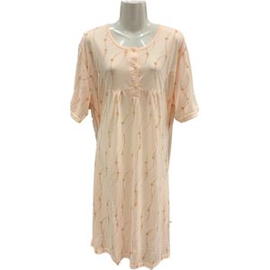 Dames Nachtjapon met korte mouwen - Kleur Geel-beige - Maat M