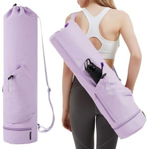 Luxiba - Yogatas met natvak en flessentas, sporttas voor dames, verstelbare schouderriem, gym, yogatas voor pilates, yogamatten en yoga-accessoires