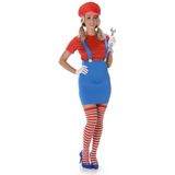 Karnival Costumes Verkleedkleding Mario Kostuum voor vrouwen Deluxe Rood - L