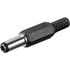 Soldeerbare DC plug 2,5 x 5,5 (14mm lang) met knikbeschermer