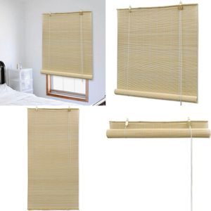 vidaXL Rolgordijn 100x220 cm bamboe naturel - Rolgordijn - Rolgordijnen - Vitrage - Vitrages