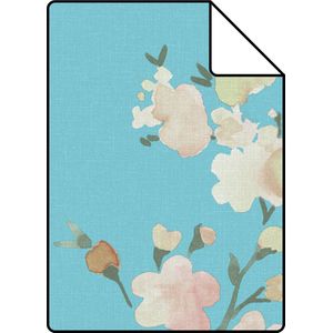 Proefstaal ESTAhome eco texture vlies behang kersenbloesems Van-Gogh-blauw - 148753 - 26,5 x 21 cm