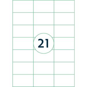 Rillprint A4 Stickervellen - Verzendetiketten Stickers - 21 Per Vel - 70.1x42.4MM