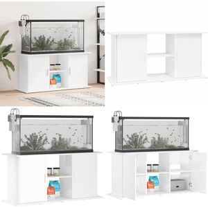 vidaXL Aquariumstandaard 121x41x58 cm bewerkt hout hoogglans wit - Aquariumkast - Aquariumkasten - Aquarium Standaard - Aquarium Kast