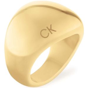 Calvin Klein CJ35000441C Dames Ring - Minimalistische ring - Sieraad - Staal - Goudkleurig - 26 mm breed