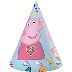 Procos Feesthoedjes Peppa Pig Karton Lichtblauw 6 Stuks