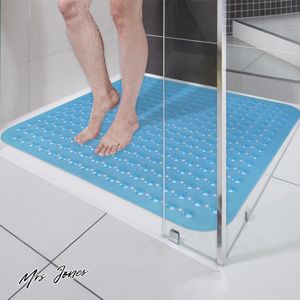 Mrs. Jones Douchemat 80 x 80 cm Antislipmat Zuignappen Afvoergaten BPA-vrij Schimmelbestendig Machinewasbaar .