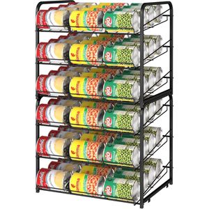 Goodivery ® Blikjeshouder koelkast, blikjesdispenser koelkast organizer, blikjesplank organizer, set van 2 koelkast blikjesdispensers voor drankblikjes, blikjesrek met 3 niveaus, zwart