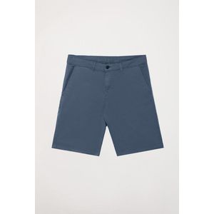 Jeansblauwe bermuda met geborduurd logo, relaxed fit