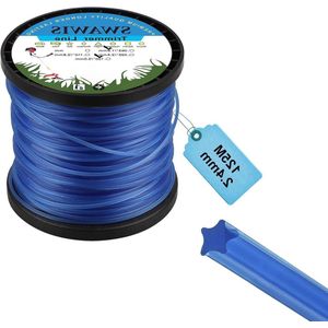 24 mm/125 m Trimmerdraad - Nylon Reservedraad voor Grastrimmer - Vervanging Grasmaaierdraad - Blauw