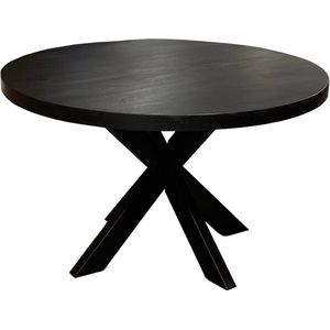 Ronde Eettafel - Zwart Mangohout - 130cm