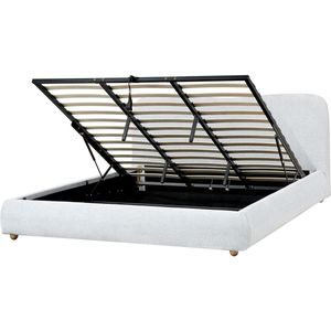 BLAGNAC - Bed met opbergruimte - Lichtgrijs - 180 x 200 cm - Stof