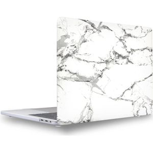 Laptophoes - Geschikt voor MacBook Pro Hoes - 13-inch Case Voor Pro 13 inch (M1, M2 2017-2022) A1706 t/m A2686 - Marmer Wit Grijs