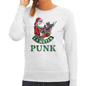 Foute Kerstsweater / kersttrui 1,5 meter punk grijs voor dames - Kerstkleding / Christmas outfit XL