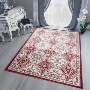 Tapiso Dubai Vloerkleed Tapijt Oriental Oosters Rood Carpet Maat- 120x170