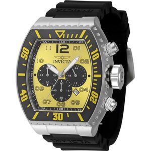 Invicta Pro Diver 47287 Heren Horloge - Waterdicht - Analoog - Quartz Uurwerk - Roestvrij Staal met Gele Wijzerplaat - 51mm