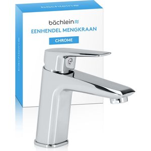 Bächlein Badkamerkraan In Klassieke Look, Ééngreeps Mengkraan Met Duurzaam Keramisch Cartouche, 2 Aansluitslangen En Installatiesleutel, Badkamerkraan Chroom